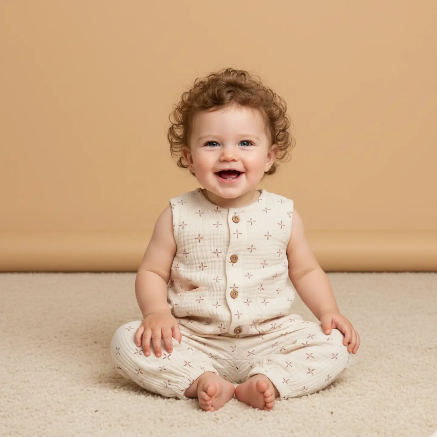 Baby Organic Button Jumpsuit Cross