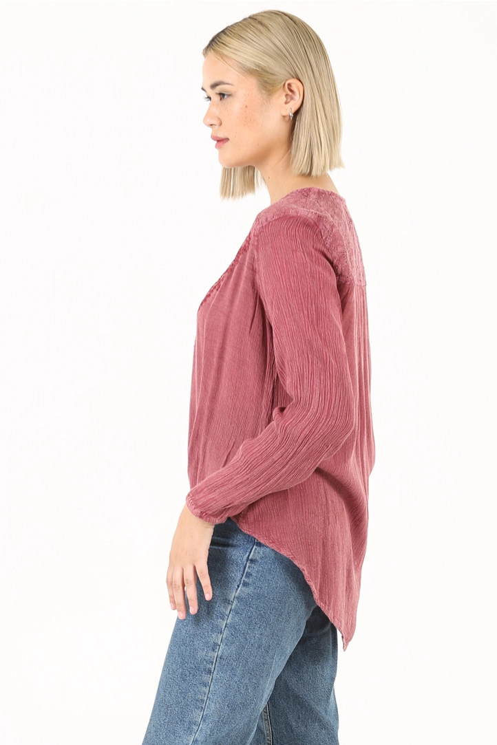 Tie Waist Embroidered Top