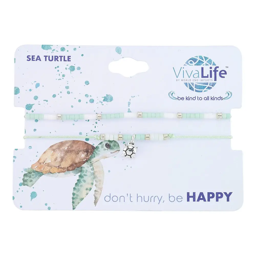 Sea Turtle Seed Bead Bracelet Set