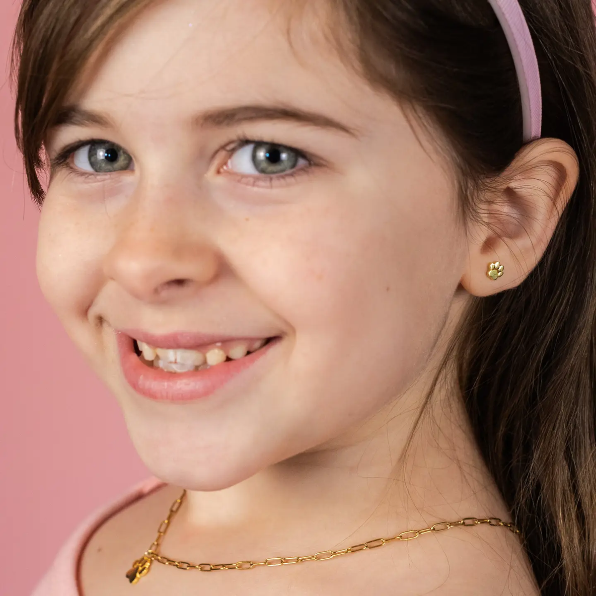 Paw Prints Tiny Screw Back Earrings