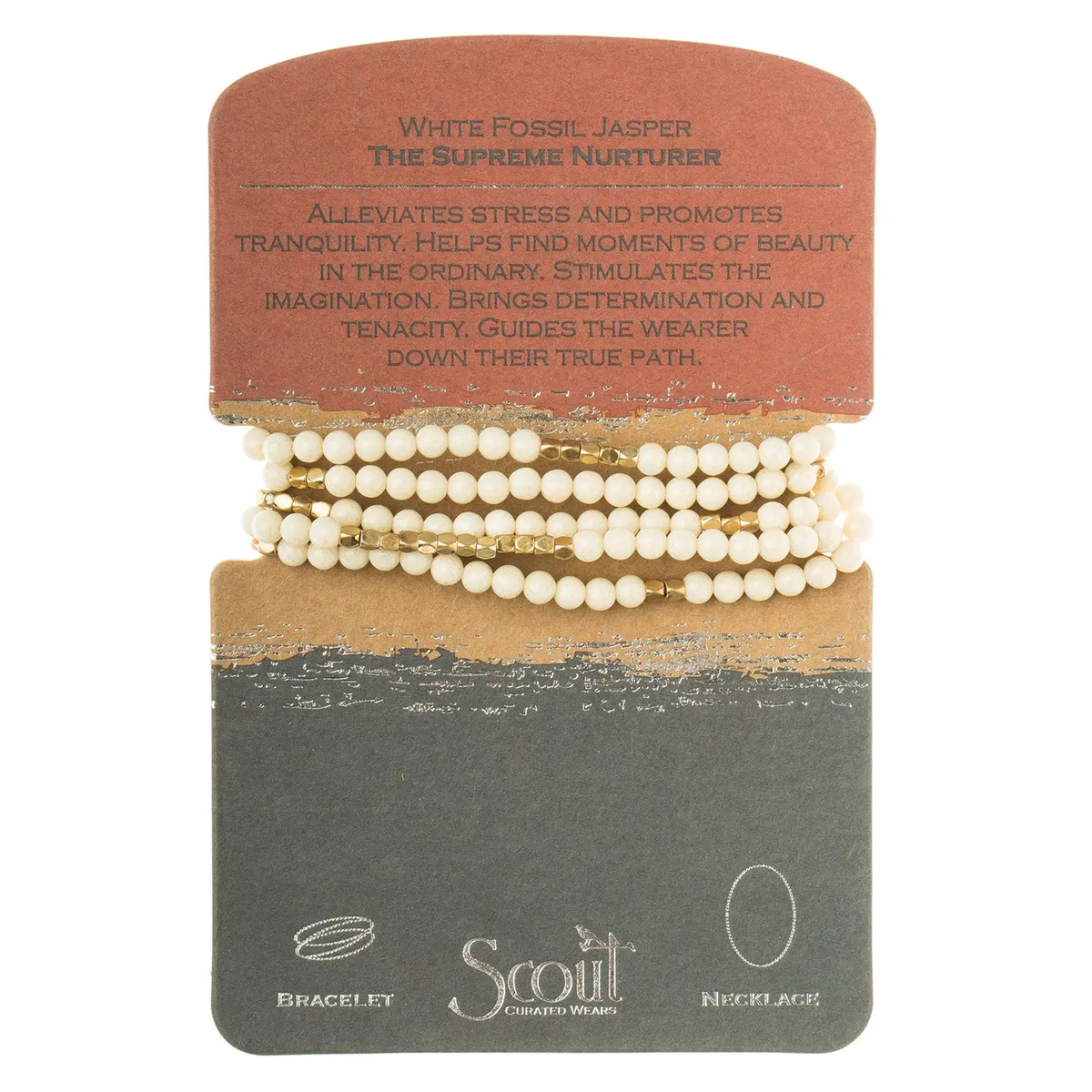 Stone Wrap Bracelet White Fossil