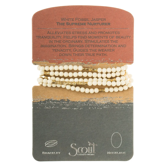 Stone Wrap Bracelet White Fossil