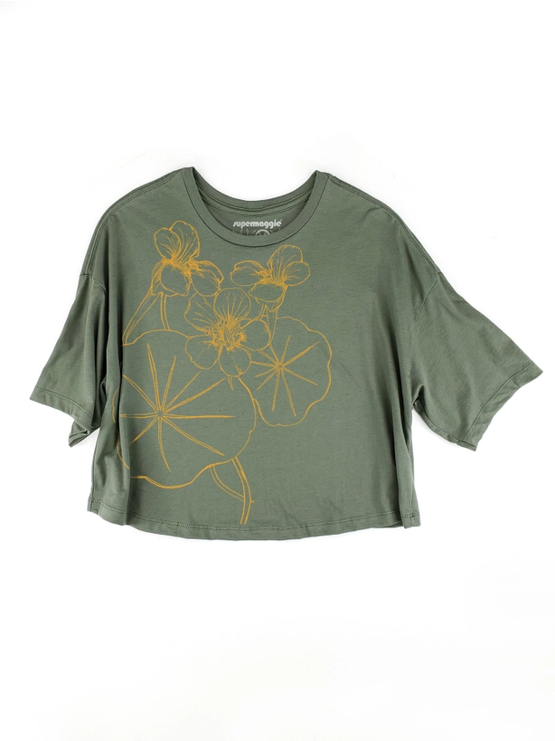 Nasturtiums Crop Tee