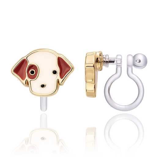 Perky Puppy Clip On Earrings