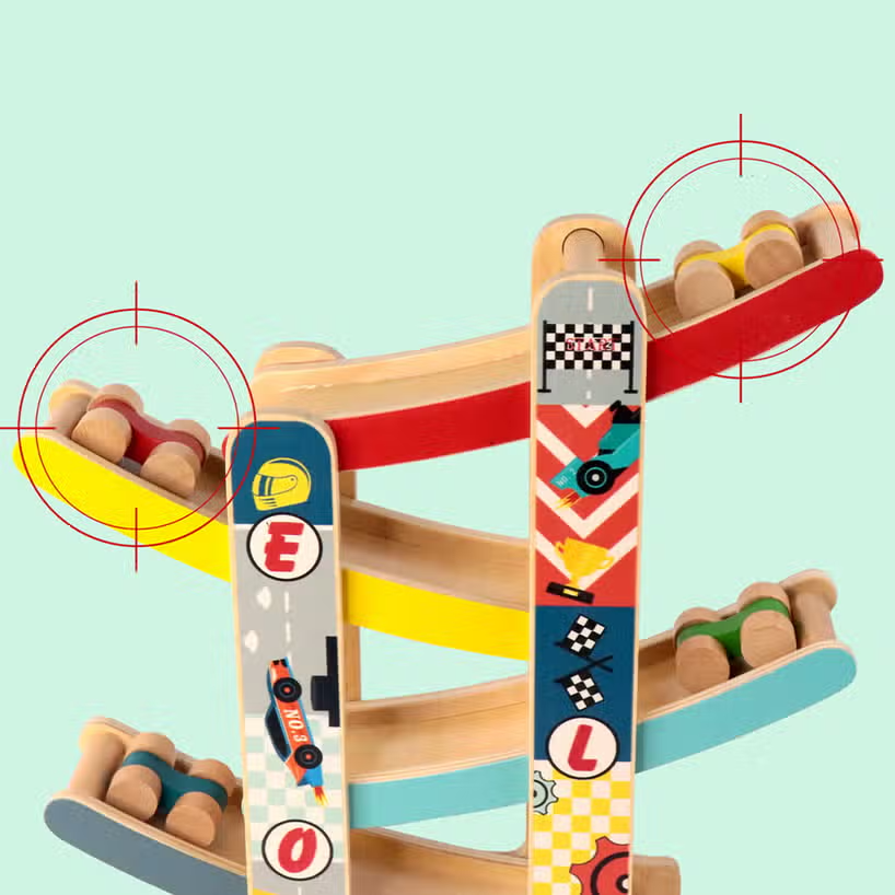 Wooden Ramp Racer + Cars Toy
