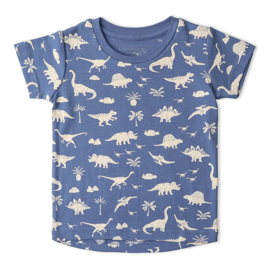 Kids Blue Dino Organic Shirt