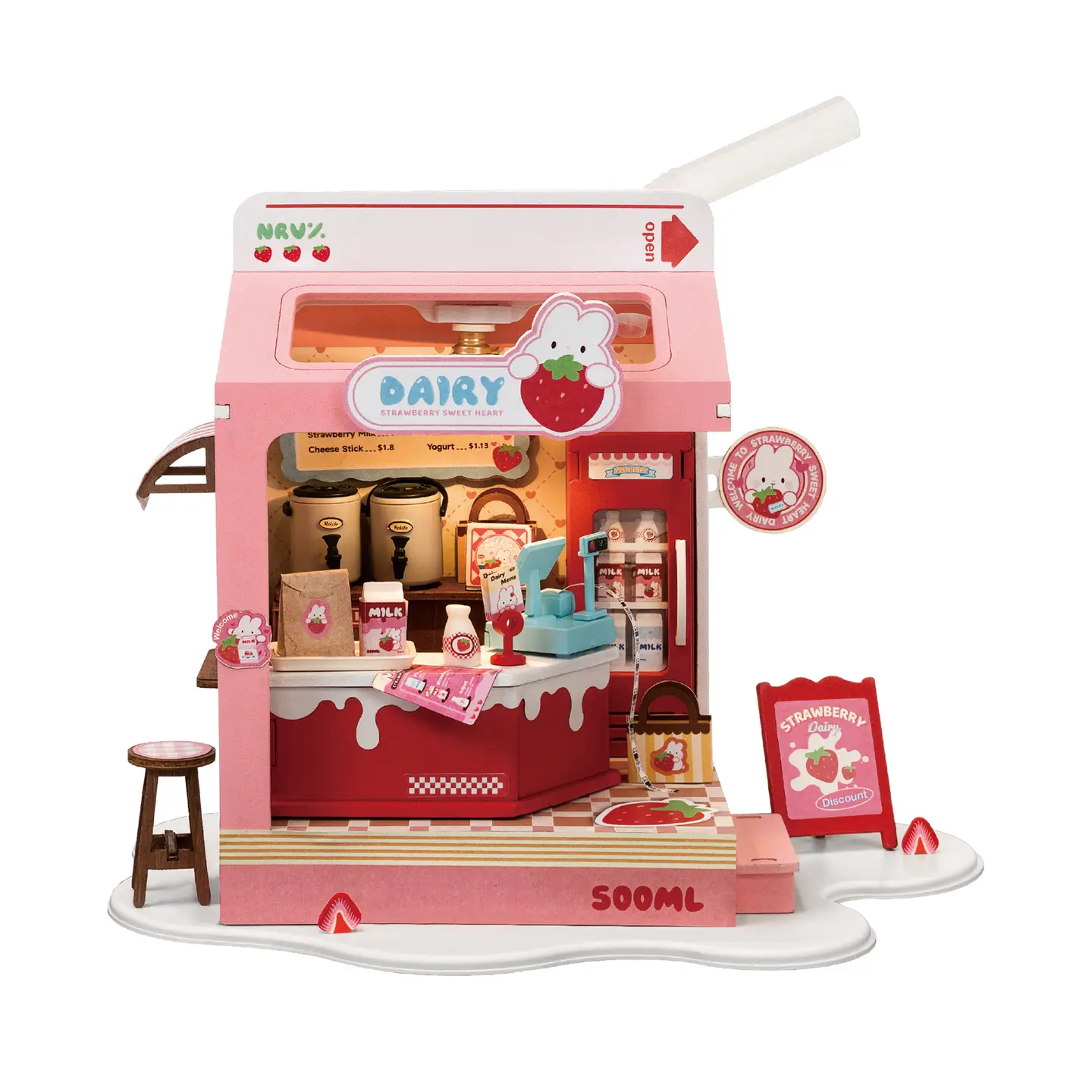 DIY Miniature House Strawberry Milk Box