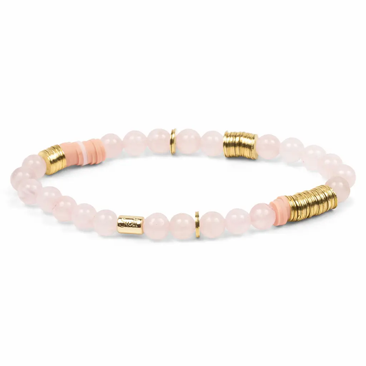 Rose Quartz Intermix Stone Stacking Bracelet