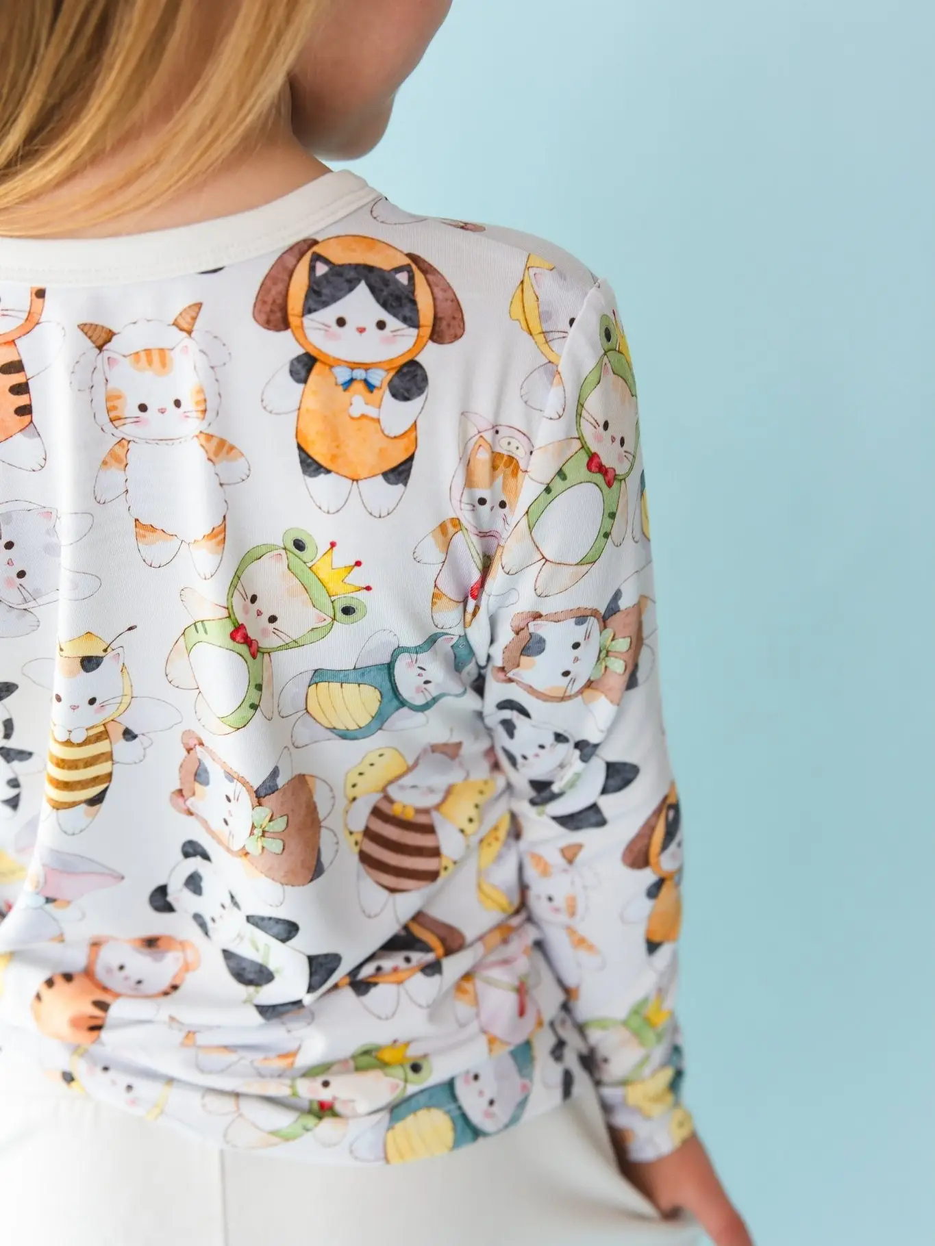 Meowster of Disguise Cat Kids Bamboo Pajamas