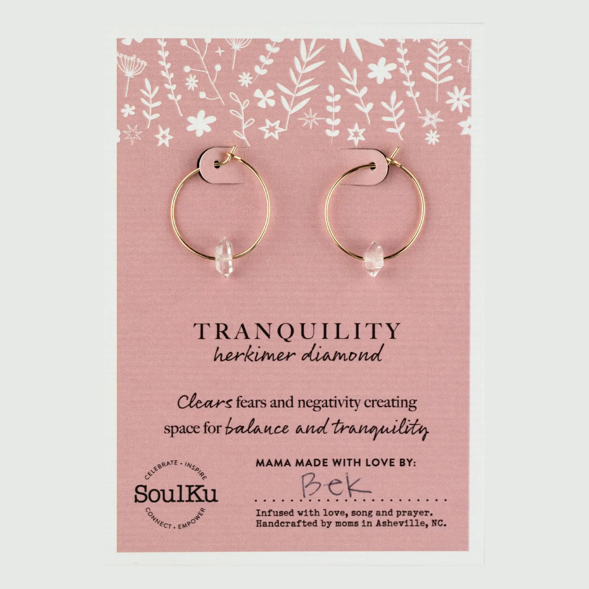 Herkimer Diamond Hoop Earrings for Tranquility