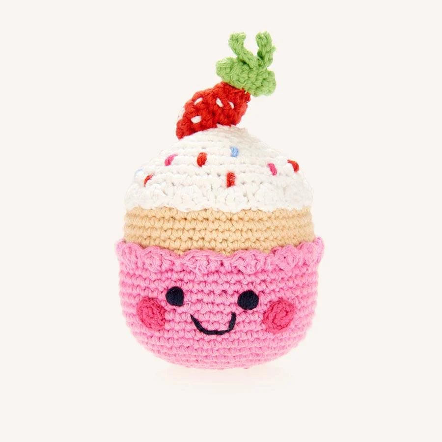 Friendly Cupcake Rattle w/ Strawberry