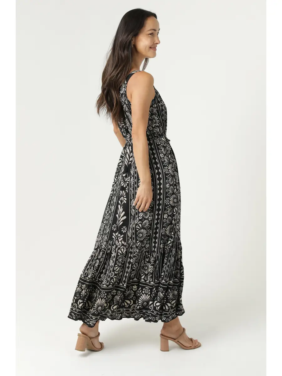 Lotus Panel Printed Maxi Dress