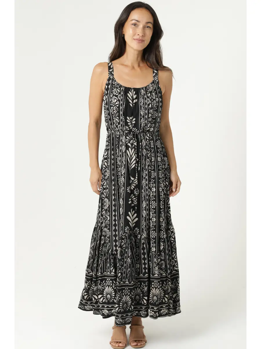Lotus Panel Printed Maxi Dress
