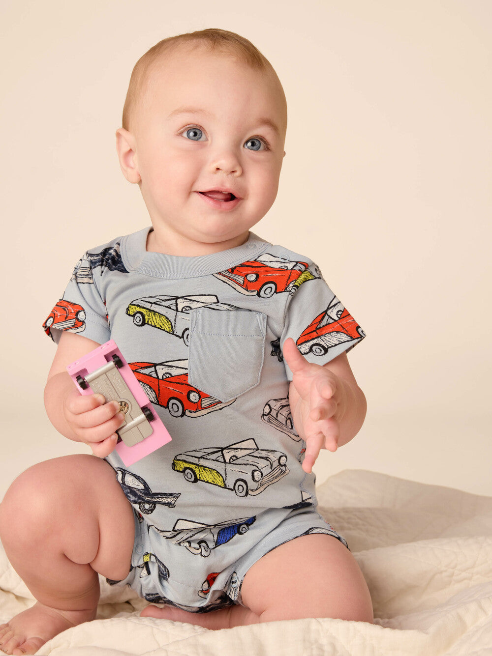 Pocket Baby Romper Cuban Cars