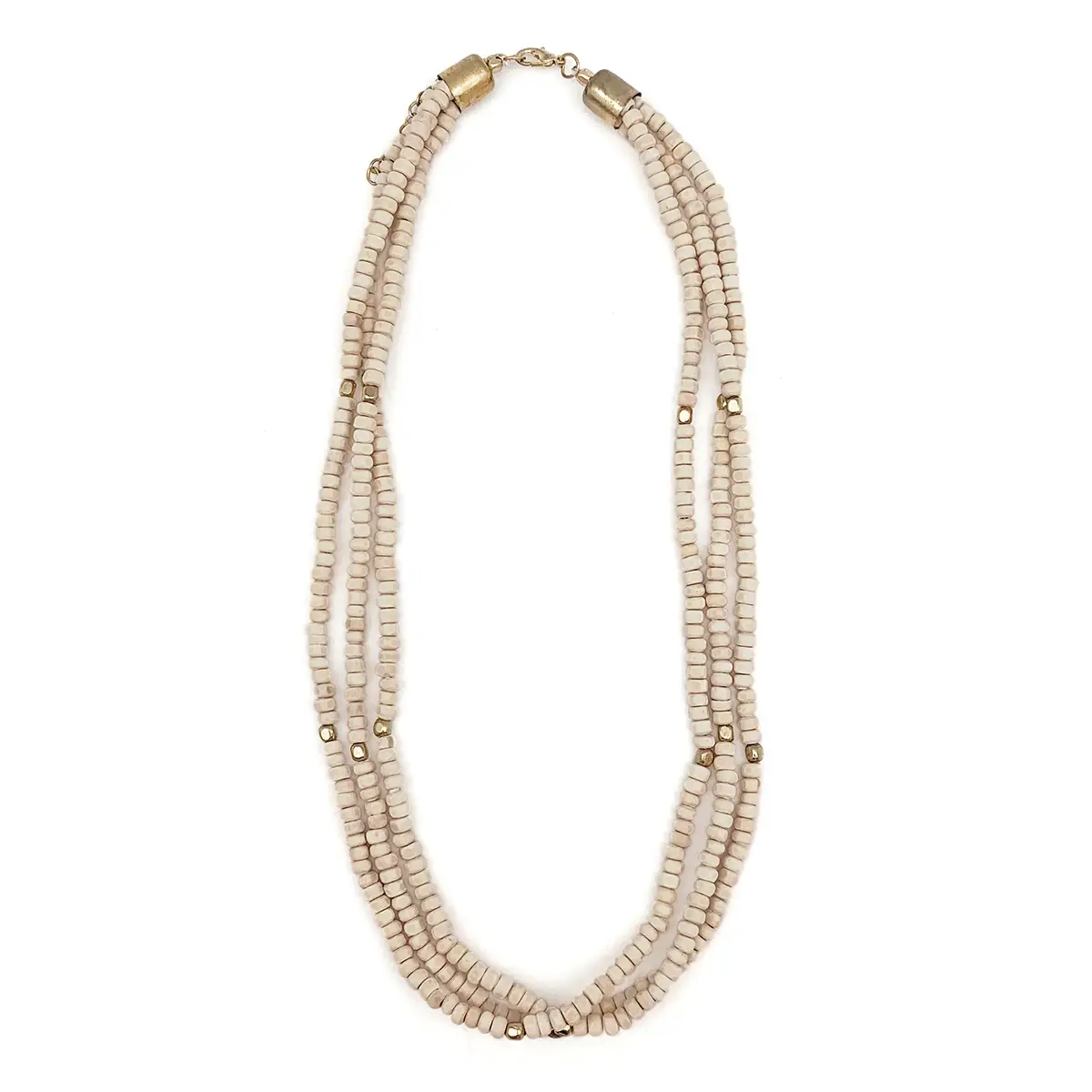 Beaded Chromatic 3 Strand Short Necklace