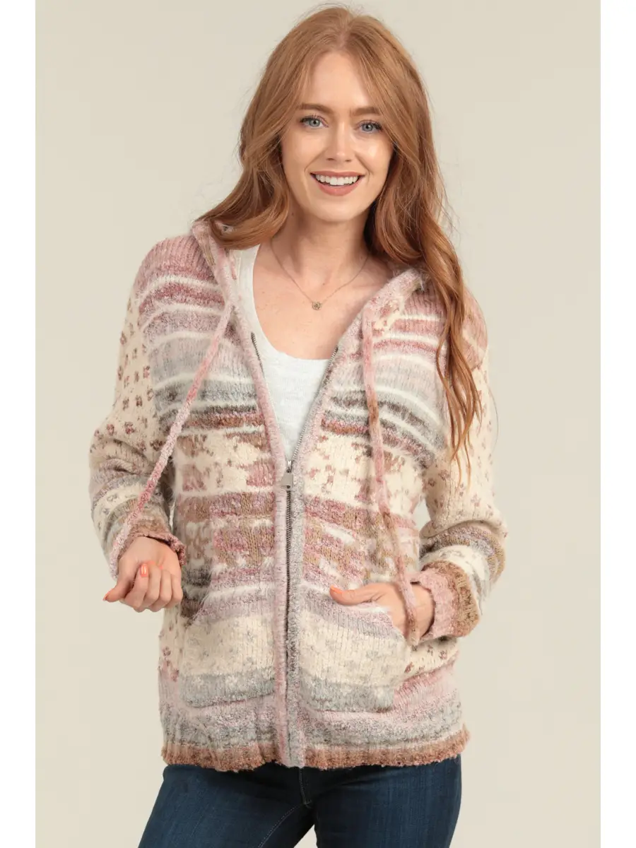 Cozy Zip Front Sweater Jacket