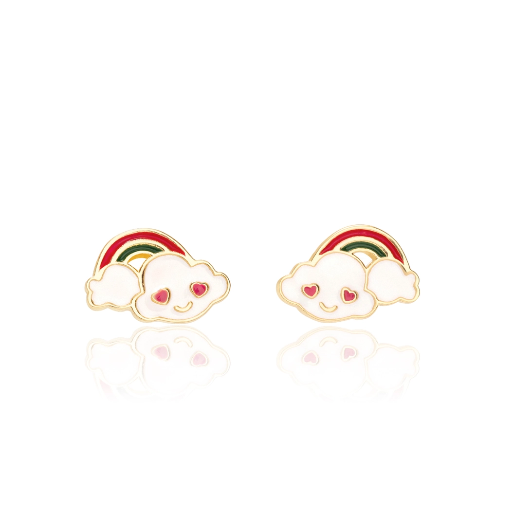 Rainbow Cloud Stud Earrings