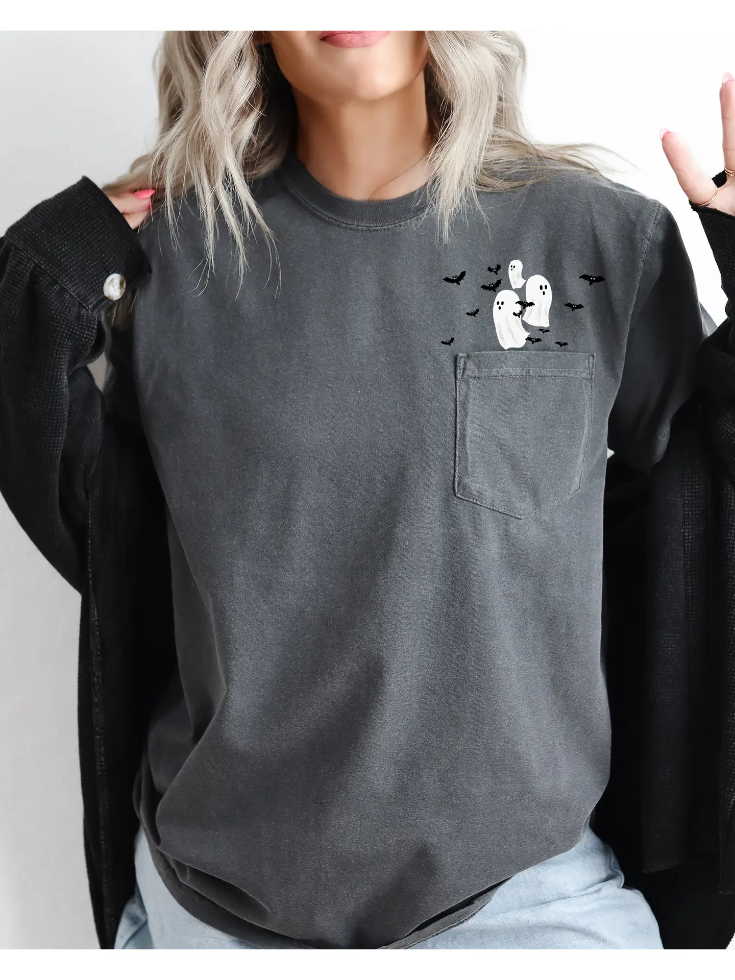 Flying Ghosts in Pocket T-Shirt