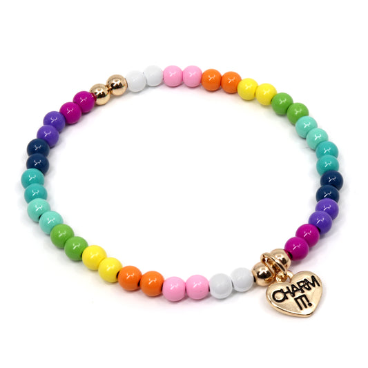Charm It! Rainbow Stretch Bead Bracelet
