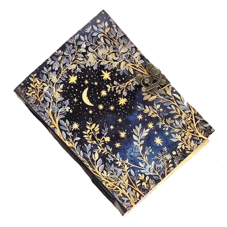 Branches + Night Sky Vintage Leather Journal
