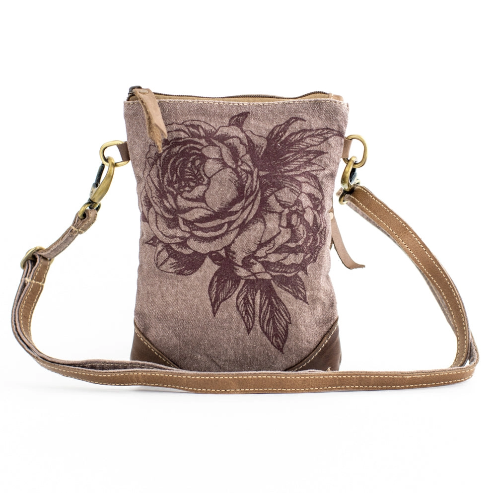 Peony Upcycled Canvas Small Sling Bag