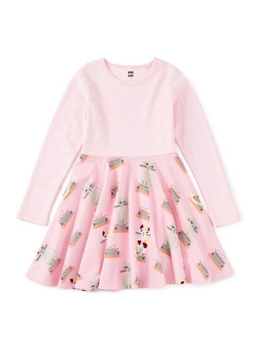 Girls Bookshop Cat Twirl Dress