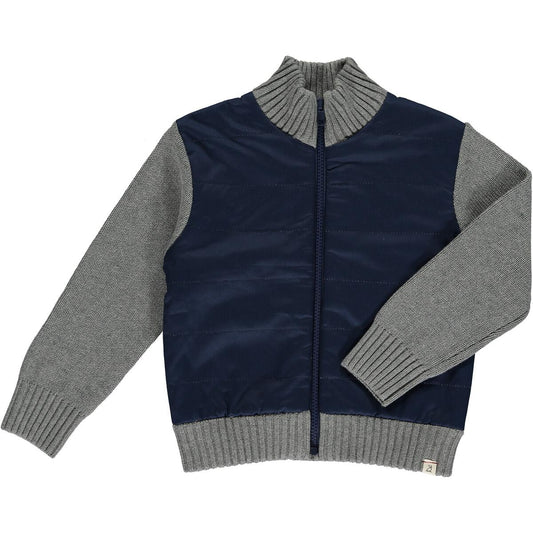 Boys Joshy Sweater Jacket Navy/Grey