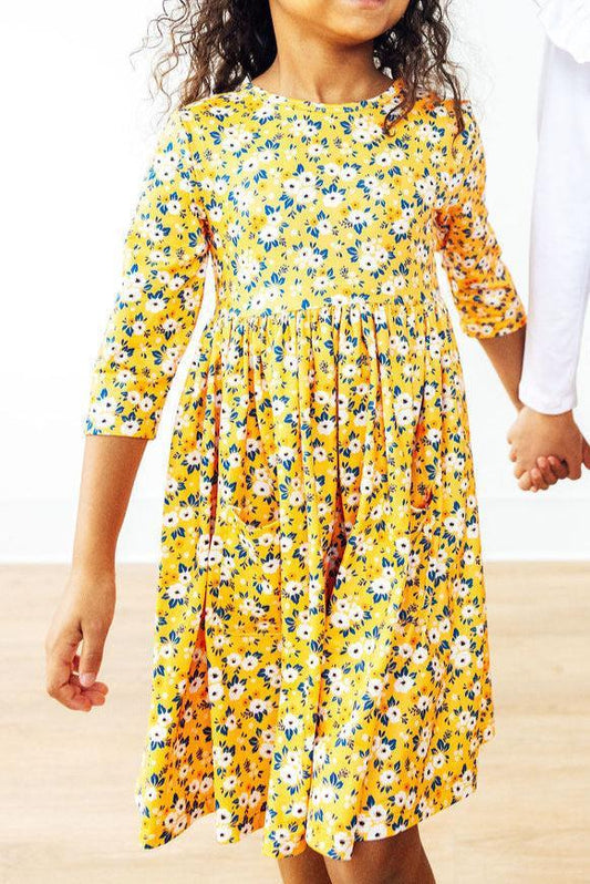 Girls Fall Floral Twirl Dress