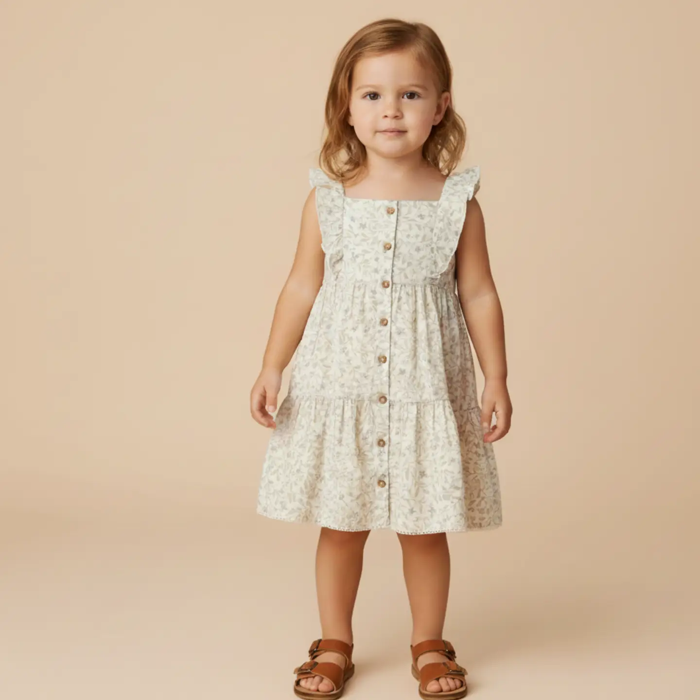 Girls Bluebell Organic Button Dress