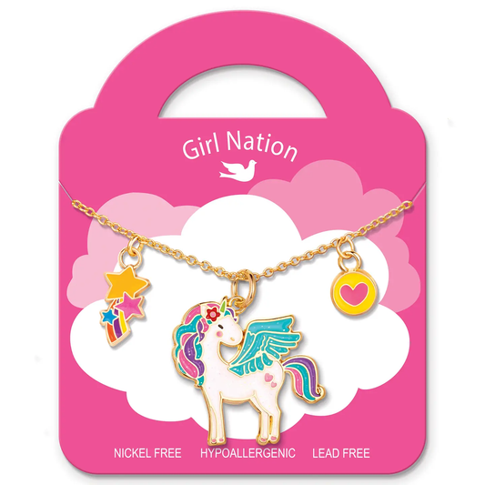 Girls Unicorn Glitter Necklace