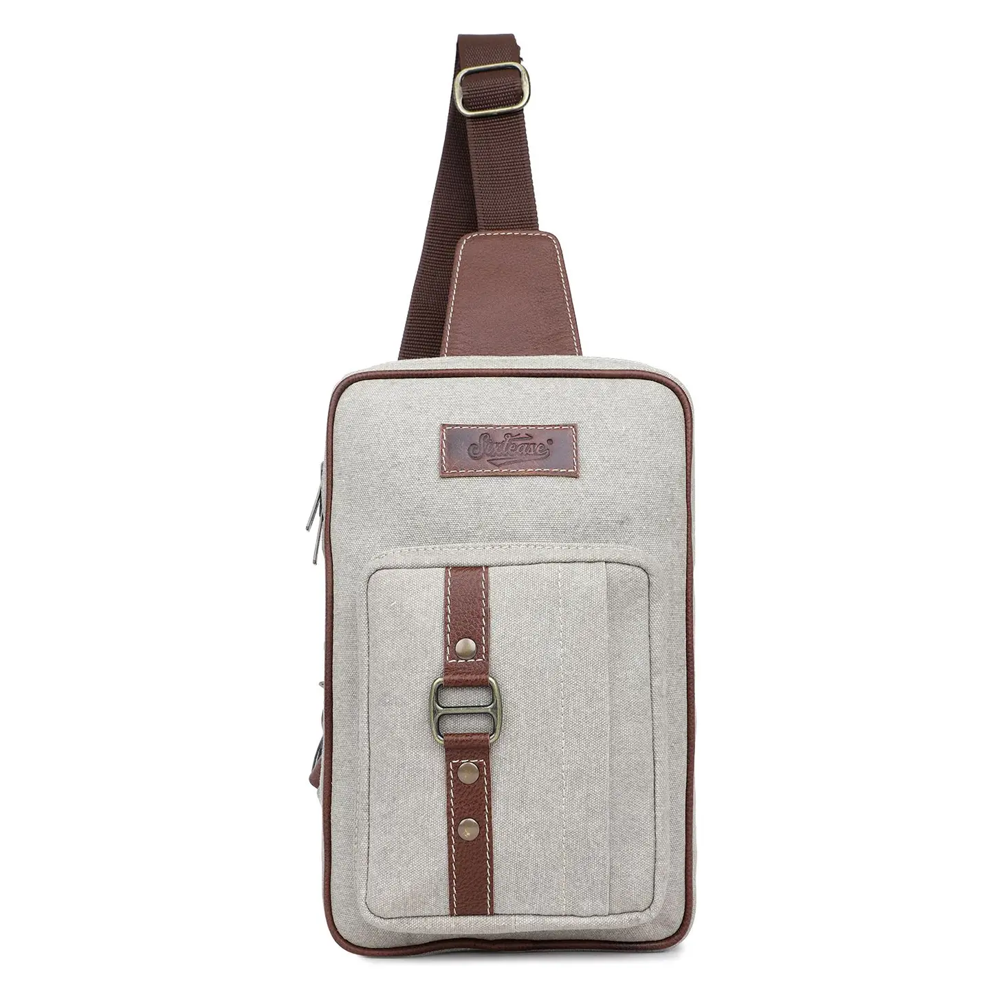 Canvas Sling Bag - Silver