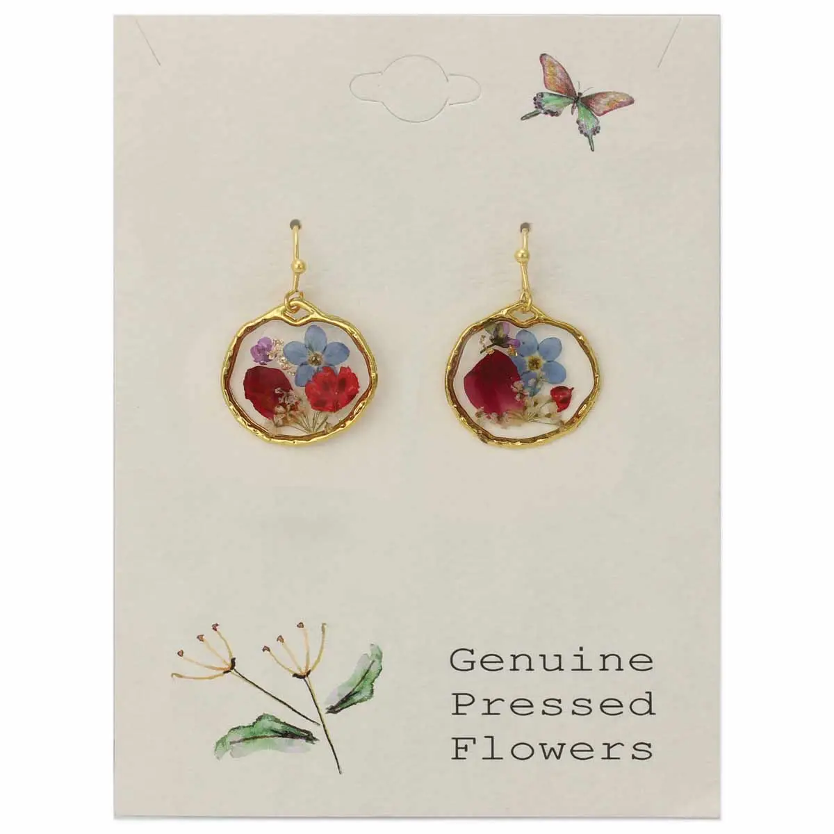 Cottage Floral Dried Flowers Earrings