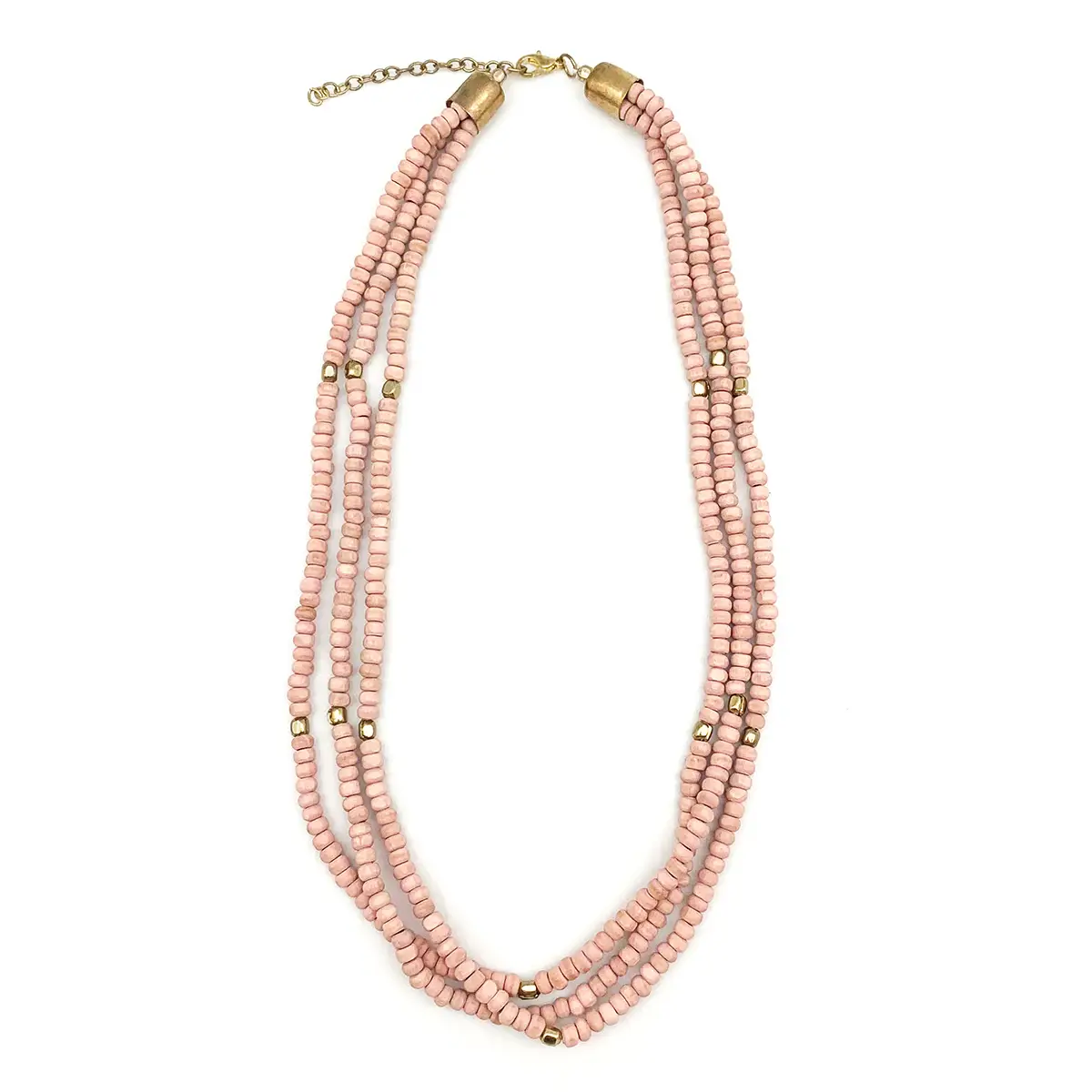 Beaded Chromatic 3 Strand Short Necklace