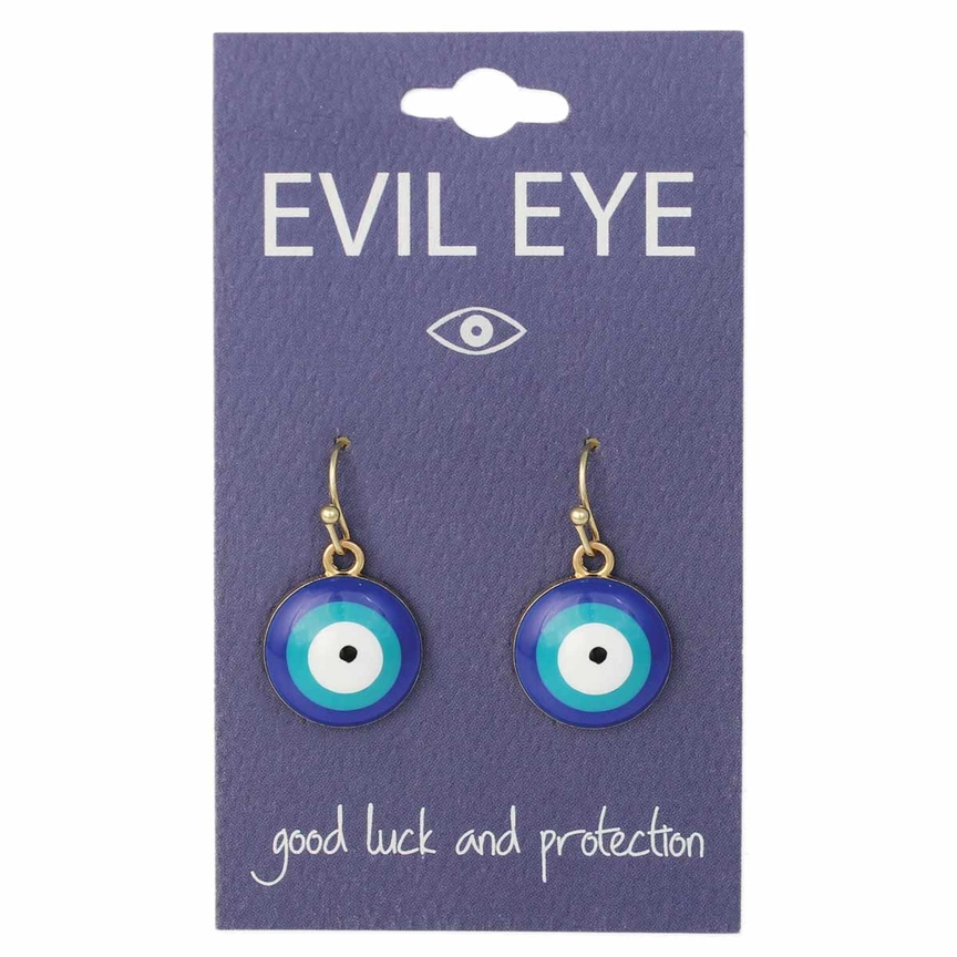 Blue Evil Eye Round Earrings