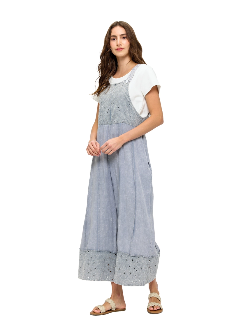 Boho Razor Cut Lace Overalls