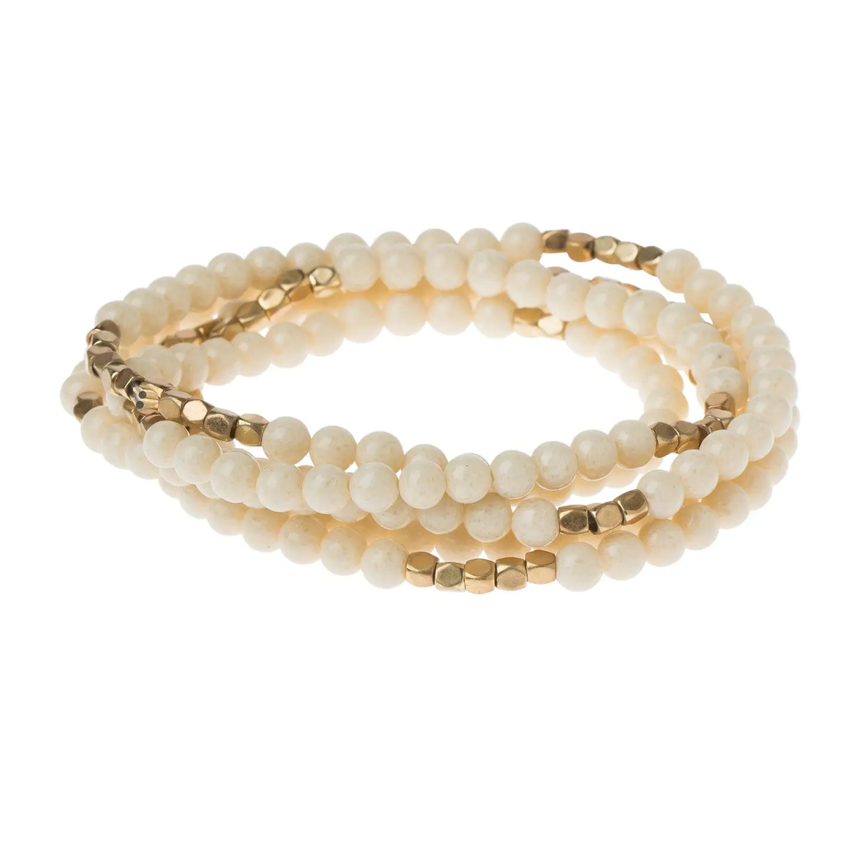 Stone Wrap Bracelet White Fossil