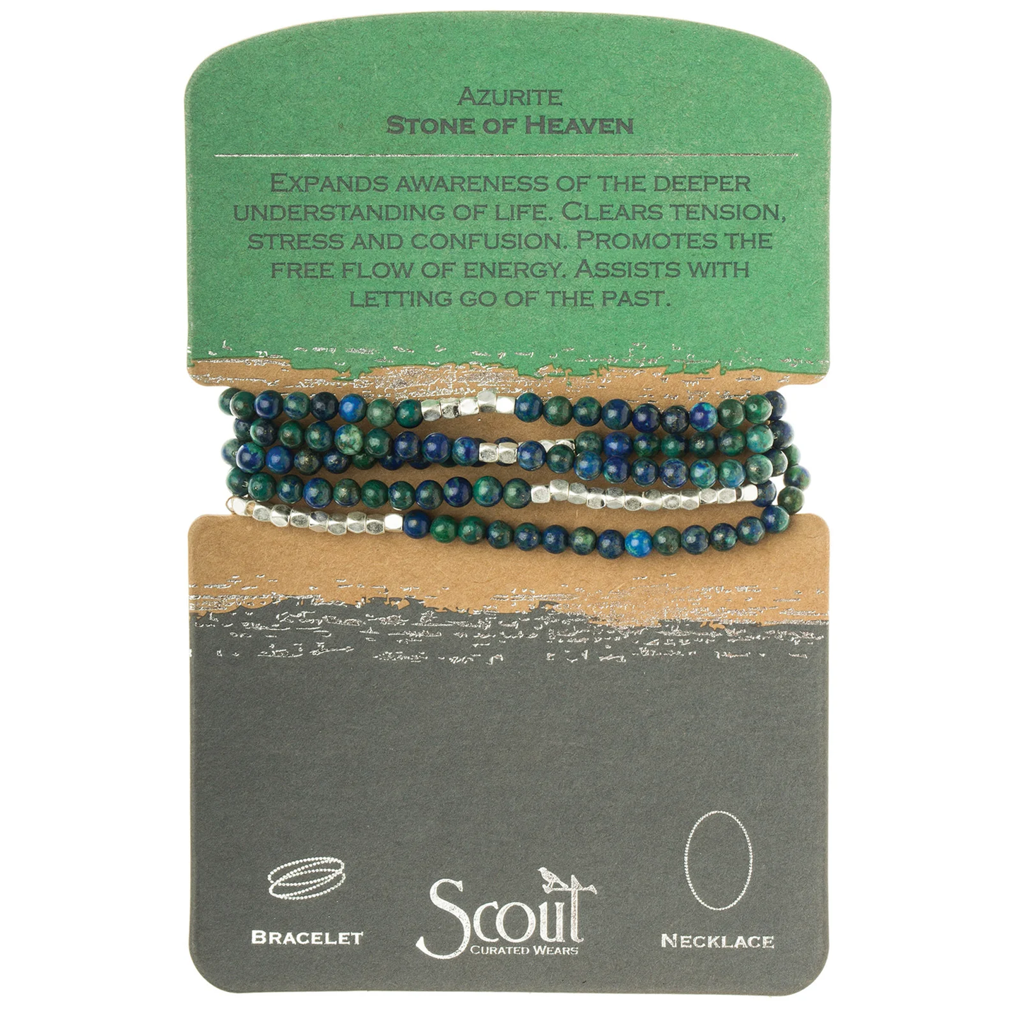 Stone Wrap Bracelet Azurite Silver