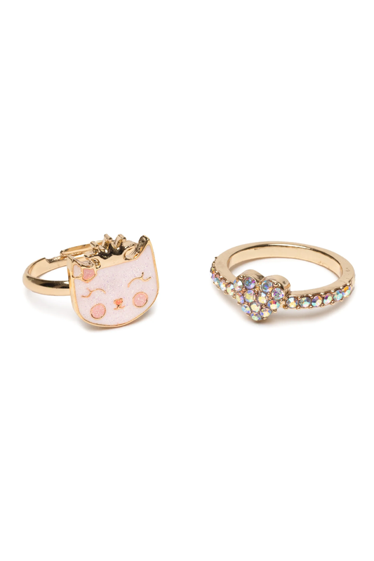 Girls Kitty Love Ring Set