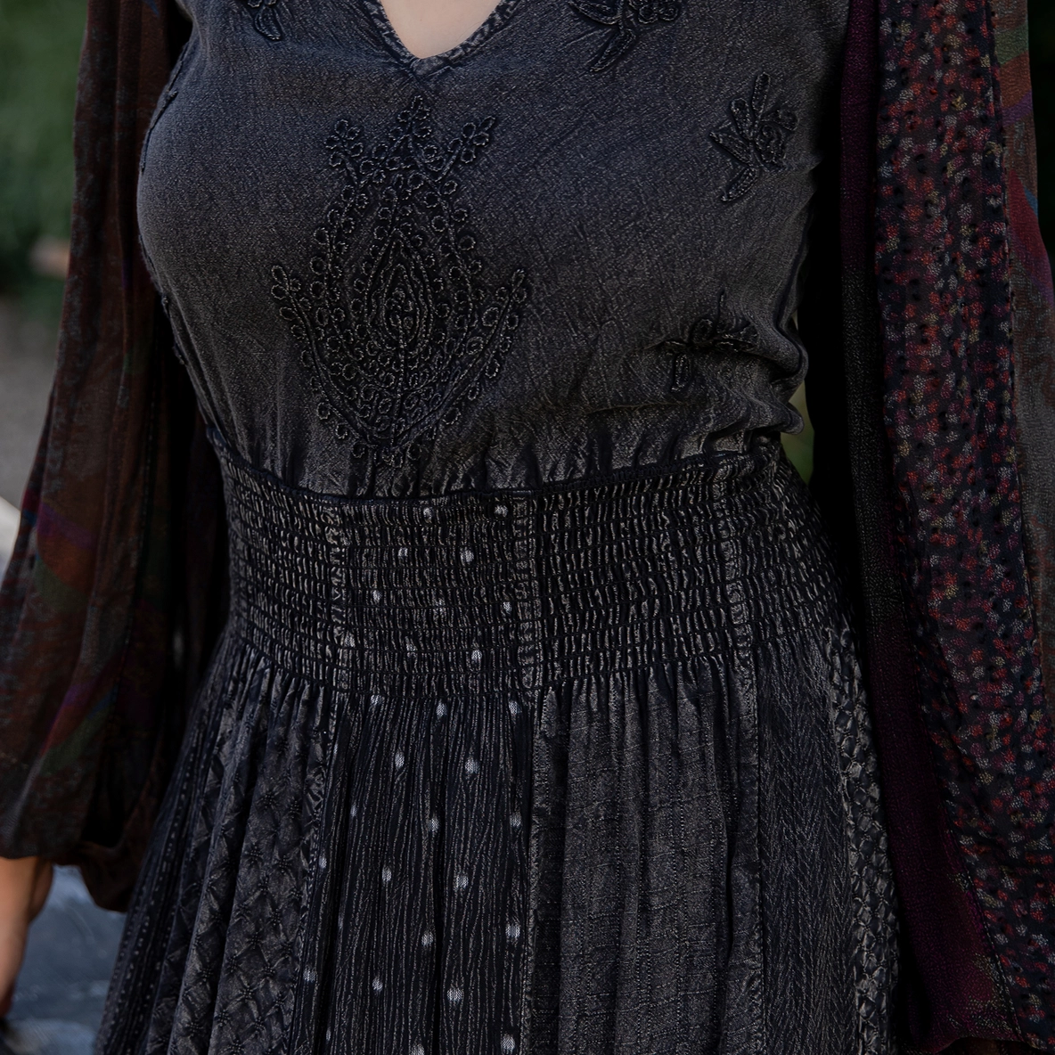 Boho Ruffle Smocked Maxi Dress