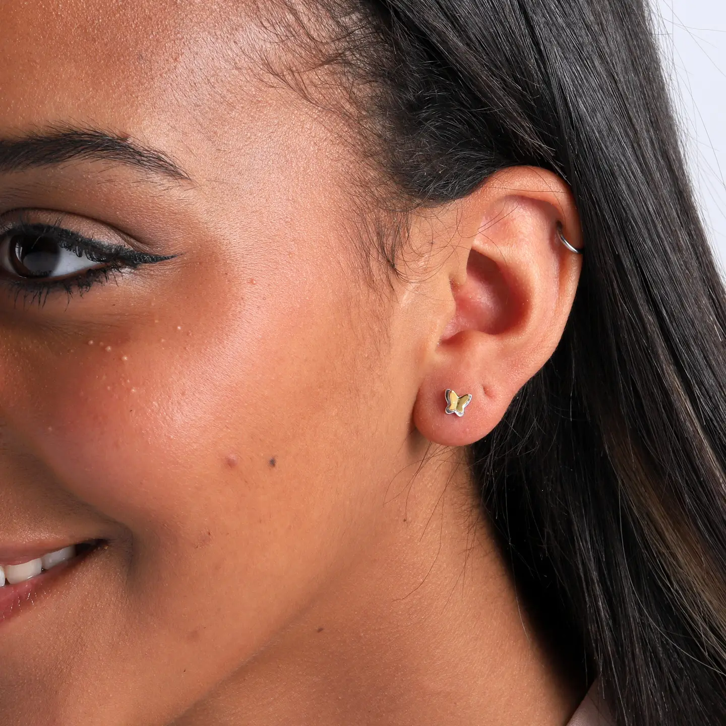 Best Wishes Two Tone Butterfly Earrings