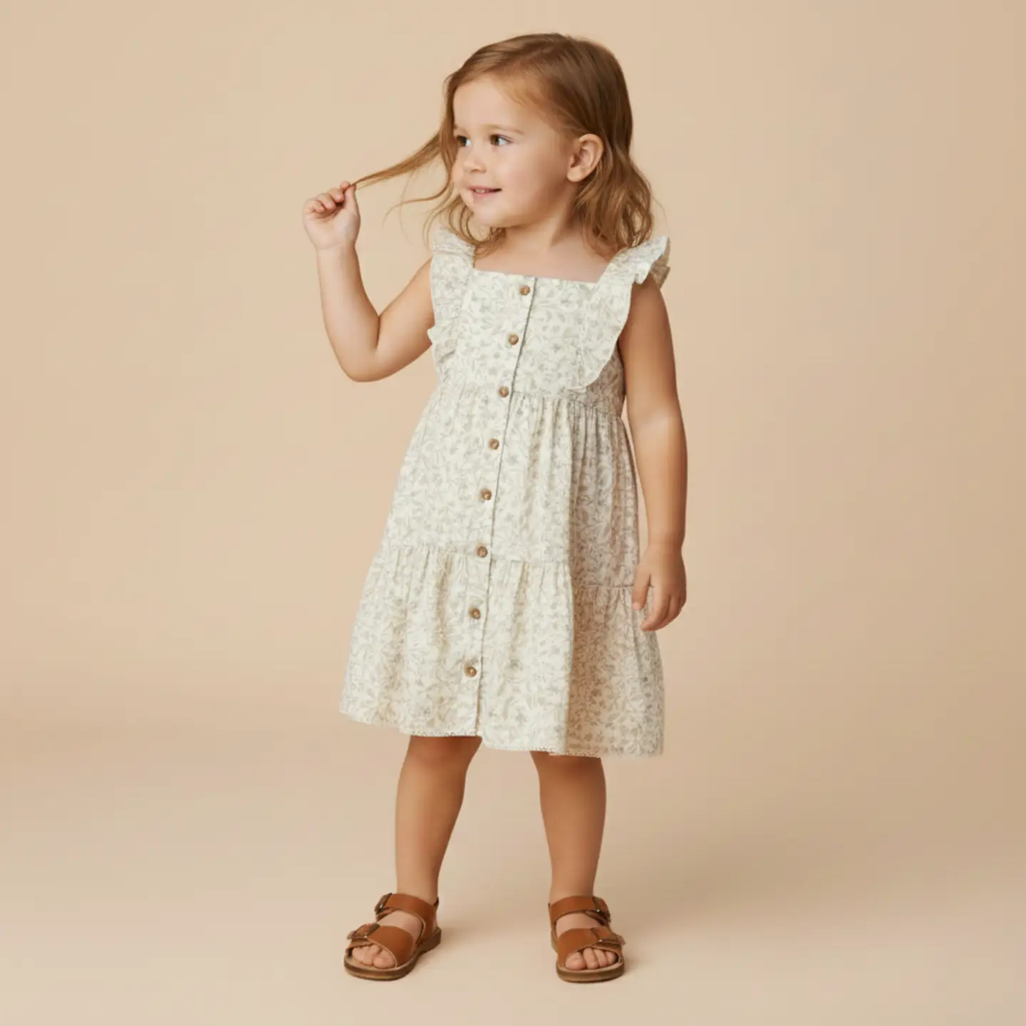 Girls Bluebell Organic Button Dress
