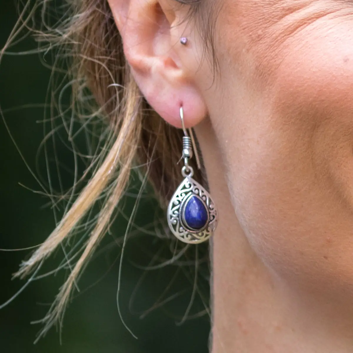 Tanvi Earrings Teardrop Lapis