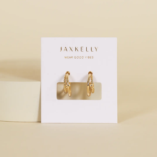 Double Gold Hoop Earrings