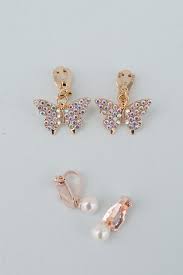 Girls Butterfly Clip Earrings