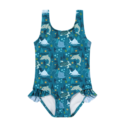 Girls Sea Animals Swimsuit