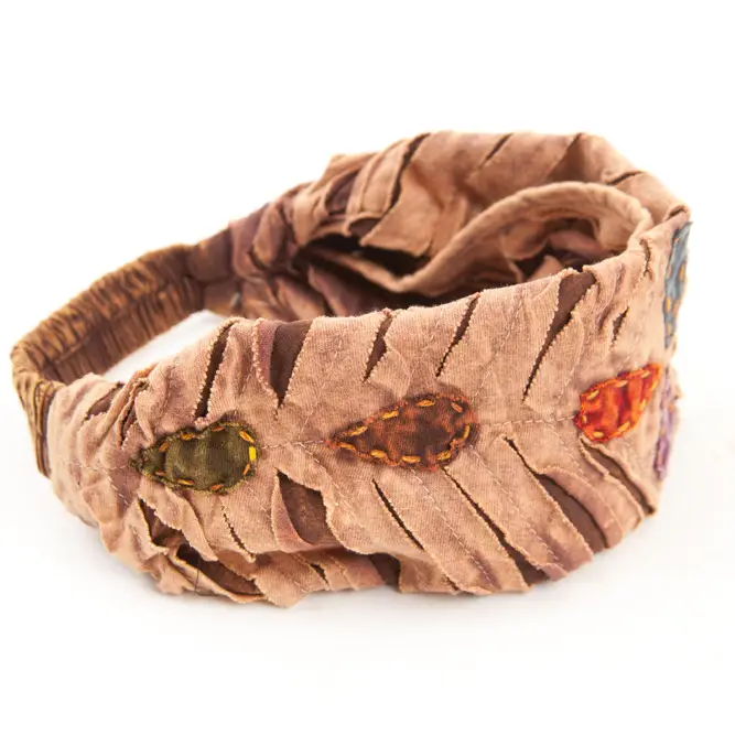 Floral Razor Cut Embroidered Headband