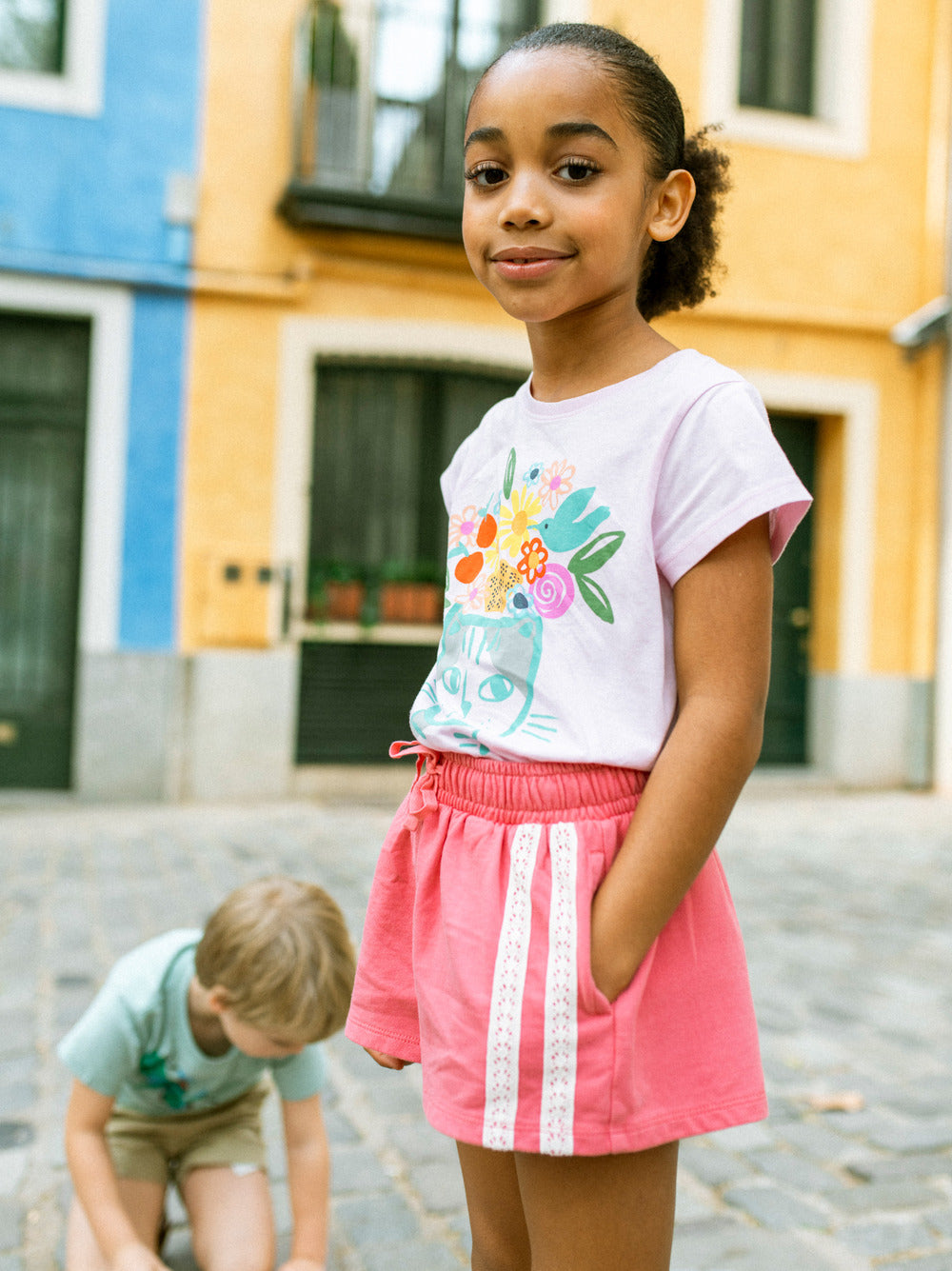Girls Flora & Feline Graphic Tee