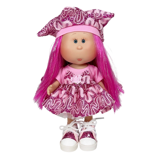 Little Mia Doll Hot Pink Hair + Dress Funky Hat