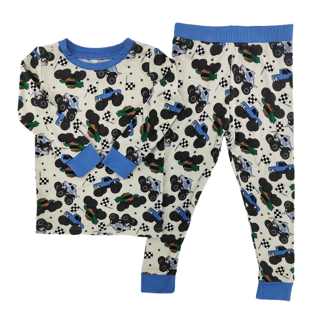 Baby Monster Trucks Bamboo Pajama Set