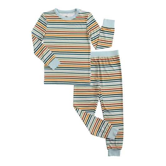 Kids Bamboo Pajamas Autumn Stripes